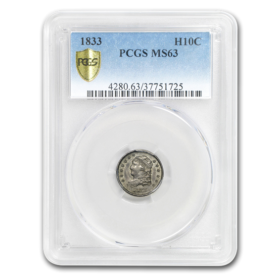 1833 Capped Bust Half Dime MS-63 PCGS 1833 Capped Bust Half Dime MS-63 PCGS